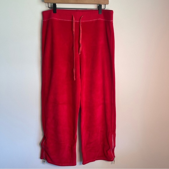 Natori Josie red velour lounge pants size medium - Picture 2 of 6